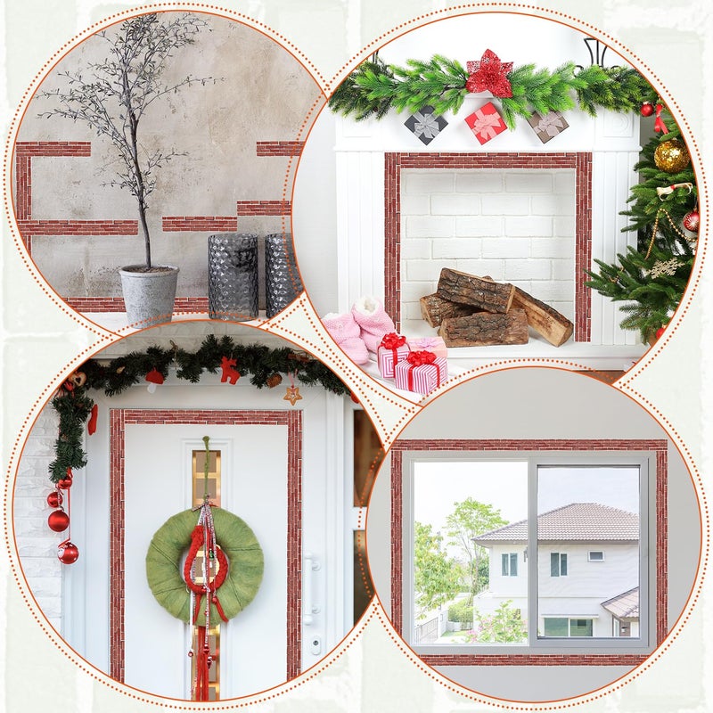 BeYumi Red Brick Border Trim - 65ft Christmas Red Brick Straight Rolled Border Trim Christmas Themed Back to School Rustic Faux Wall Bulletin Board School Classroom Party Office Chalkboard Decoration - Image 5